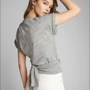 GAP Tie Waist Short Sleeve Top, Size M, Navy Color